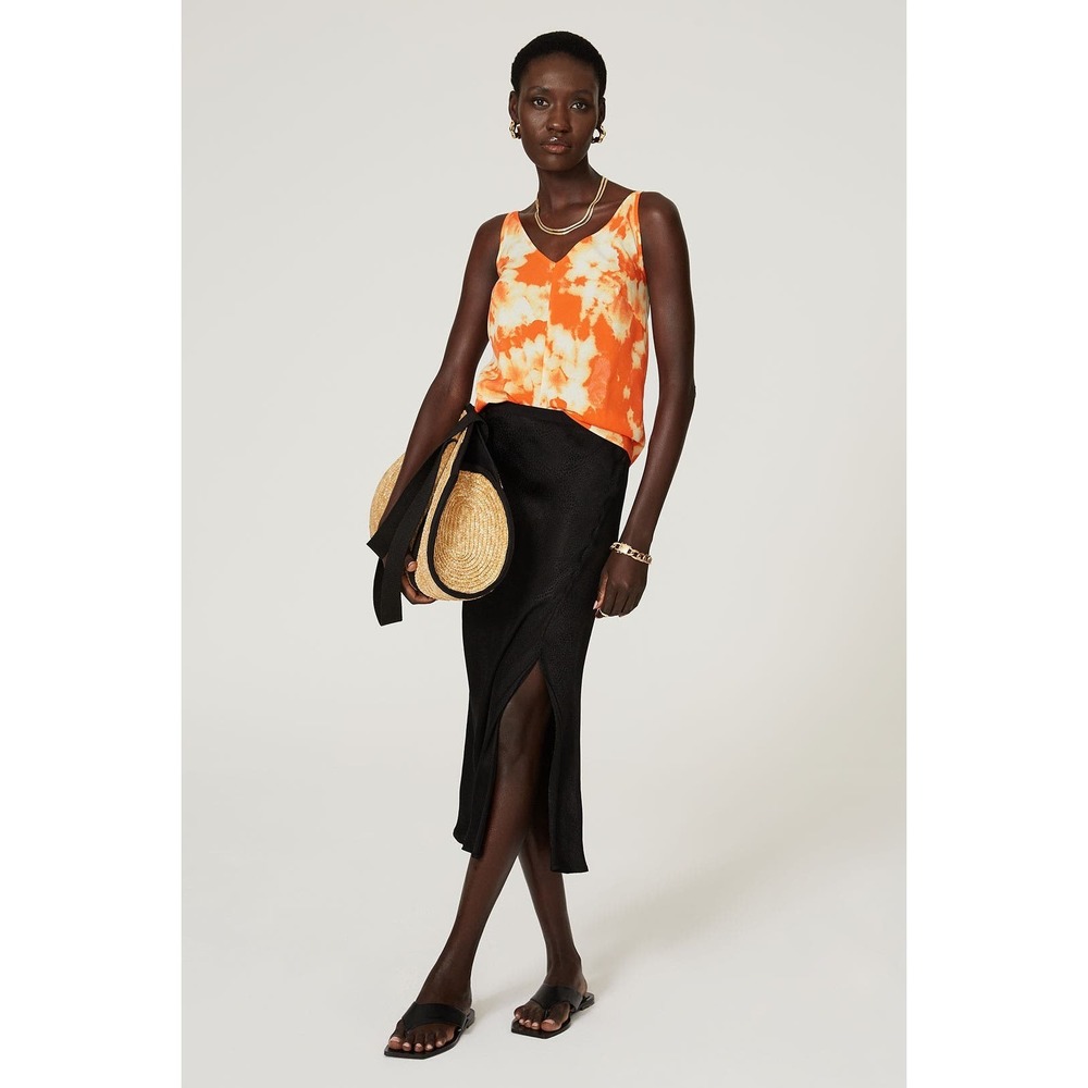 Thakoon Collective Orange Tie Dye Slip Tank